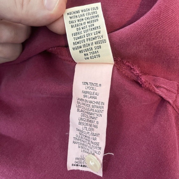 L.L.Bean Shirt Women’s XL Red Button Up Long Sleeve 100% Tencel Lyocell Adult - Picture 6 of 10